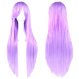 Synthetic Hair Purple Straight Long Wig Anime Cosplay Kagami Hiiragi Halloween Costume Hair Mizore Shirayuki Wigs with Bangs