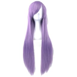 Synthetic Hair Purple Straight Long Wig Anime Cosplay Kagami Hiiragi Halloween Costume Hair Mizore Shirayuki Wigs with Bangs