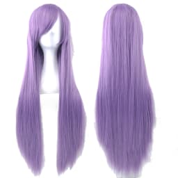 Synthetic Hair Purple Straight Long Wig Anime Cosplay Kagami Hiiragi Halloween Costume Hair Mizore Shirayuki Wigs with Bangs