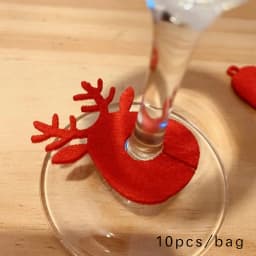 10/20pcs Christmas Felt Wine Cup Glass Ring Card Table Decoration Xmas New Year Eve Home Decoration Navidad Noel Party Supplies