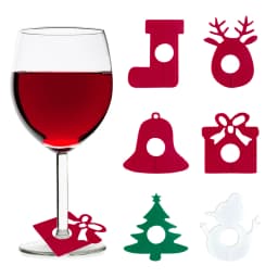 10/20pcs Christmas Felt Wine Cup Glass Ring Card Table Decoration Xmas New Year Eve Home Decoration Navidad Noel Party Supplies