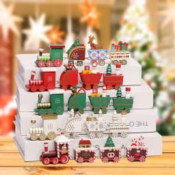 Christmas Wooden Train 2024 Xmas Ornament Merry Christmas Decorations For Home Cristmas Navidad Noel Gifts Happy New Year 2025