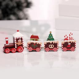 Christmas Wooden Train 2024 Xmas Ornament Merry Christmas Decorations For Home Cristmas Navidad Noel Gifts Happy New Year 2025
