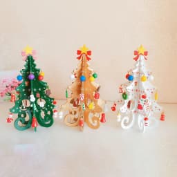 2025 Christmas Tree Children's Handmade DIY Stereo Wooden Christmas Tree Scene Layout Decorations Ornaments (Pendant randomly)