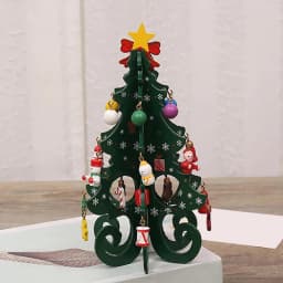 2025 Christmas Tree Children's Handmade DIY Stereo Wooden Christmas Tree Scene Layout Decorations Ornaments (Pendant randomly)