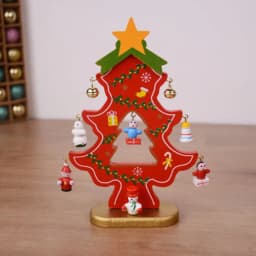 2025 Christmas Tree Children's Handmade DIY Stereo Wooden Christmas Tree Scene Layout Decorations Ornaments (Pendant randomly)