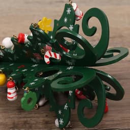 2025 Christmas Tree Children's Handmade DIY Stereo Wooden Christmas Tree Scene Layout Decorations Ornaments (Pendant randomly)