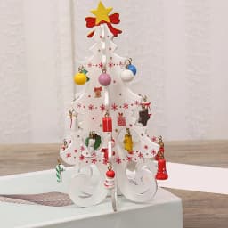 2025 Christmas Tree Children's Handmade DIY Stereo Wooden Christmas Tree Scene Layout Decorations Ornaments (Pendant randomly)