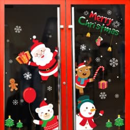 Christmas Window Stickers Ornaments Merry Christmas Decorations 2023 for Home Wall Sticker Decals New Year Decor Noel Stickers