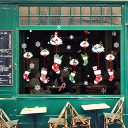 Christmas Window Stickers Ornaments Merry Christmas Decorations 2023 for Home Wall Sticker Decals New Year Decor Noel Stickers