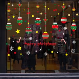 Christmas Window Stickers Ornaments Merry Christmas Decorations 2023 for Home Wall Sticker Decals New Year Decor Noel Stickers
