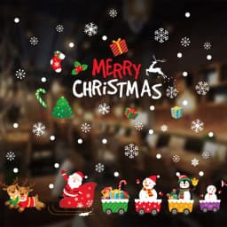 Christmas Window Stickers Ornaments Merry Christmas Decorations 2023 for Home Wall Sticker Decals New Year Decor Noel Stickers
