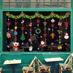 Christmas Window Stickers Ornaments Merry Christmas Decorations 2023 for Home Wall Sticker Decals New Year Decor Noel Stickers