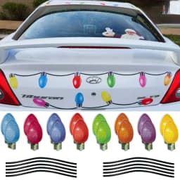 Christmas Car Refrigerator Decoration Reflective Bulb Light Shaped Magnets Stickers Magnetic Wires Ornaments Set Xmas home decor