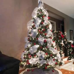 Christmas Mesh Tulle Roll Fabric Tree Pendant Merry Christmas Decor For Home 2025 Xmas Gifts DIY Craft Cristmas Navidad New Year