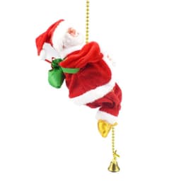 Santa Claus Climbing Beads Battery Operated Electric Climb Up and Down Climbing Santa with Light Music Christmas Decor Ornaments