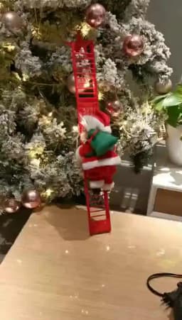 2024 Santa Claus Doll Climbing Ladder with Music Christmas Tree Ornaments Decorations For Home 2023 Navidad New Year Kids Gift