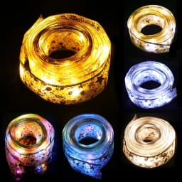 Christmas Ribbon Fairy Light String Merry Christmas Decorations For Home 2024 Cristmas Ornament Xmas Navidad Gifts New Year 2025