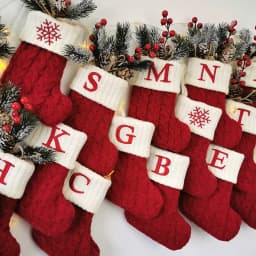Christmas Letter Knitting Socks Snowflake Stocking 2025 Christmas Decoration for Home Xmas Tree Ornament Gift Navidad Natal 2026