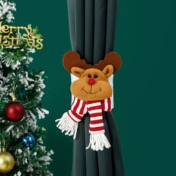 Christmas Curtain Buckle Tieback Santa Snowman El Curtain Tiebacks Holdback Fastener Buckle Clamp Window Decoration Ornaments