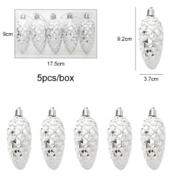 5pcs Electroplated Painted Pine Cone Ball Christmas Tree Hanging Pendant Ornaments Navidad Natal 2023 New Year 2024 Decorations