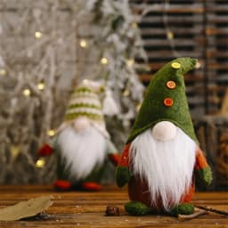 knitted Green Gnome Doll Figurine Christmas Faceless Doll Ornament Xmas Gift New Year Decoration For Home Office Children's Gift