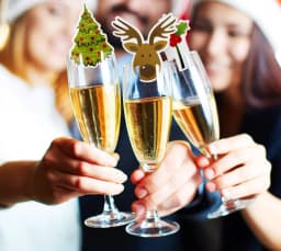 10PCS Christmas Cup Card Santa Hat Wine Glass Decor Ornaments Navidad Noel New Year Gift Christmas Decorations