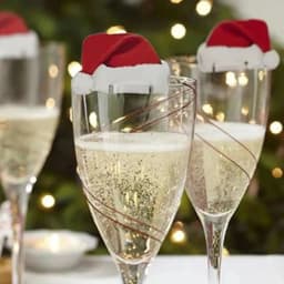 10PCS Christmas Cup Card Santa Hat Wine Glass Decor Ornaments Navidad Noel New Year Gift Christmas Decorations