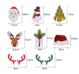 10PCS Christmas Cup Card Santa Hat Wine Glass Decor Ornaments Navidad Noel New Year Gift Christmas Decorations