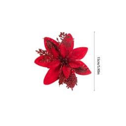 5/10pcs Christmas Flowers Christmas Tree Decorations for Home Fake Glitter Artifical Flowers Xmas Ornaments New Year Decorations