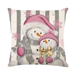 45x45cm Christmas Decoration Pillowcase Linen Pillow Cover Winter Xmas Snowman Cottoon Throw Pillow Case Sofa Cushion Cover 2024