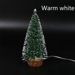1pc LED Light Mini Artificial Christmas Trees Decorations Festival Tabletop Miniature Snow Frost Xmas Tree Decor 4Sizes