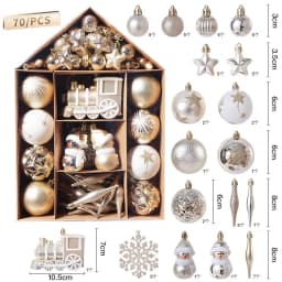 70pcs Christmas Balls Ornament Set Xmas Tree Hanging Pendant 2023 Christmas Decoration for Home New Year Gift Noel Navidad Natal