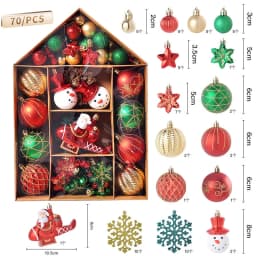 70pcs Christmas Balls Ornament Set Xmas Tree Hanging Pendant 2023 Christmas Decoration for Home New Year Gift Noel Navidad Natal