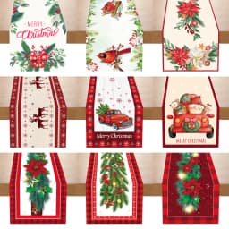 Christmas Table Runner Merry Christmas Decorations For Home 2024 Navidad Noel Xmas Gift Cristmas Tablecloth New Year 2025