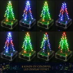 DIY Colorful Easy Making LED Light Christmas Tree Electronic Learning Kit Module 37PCS LED Light DIY Christmas Gift