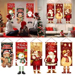 Christmas Hanging Flag Merry Christmas Decorations For Home 2025 Navidad Kerst Natal Noel Xmas Tree Ornaments Supplies Decor