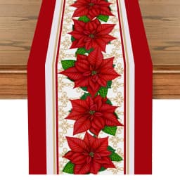 Christmas Polyester Table Runner Merry Christmas Decoration For Home 2024 Xmas Gifts Navidad Noel New Year 2025 Natal Tablecloth