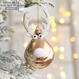 2pcs Christmas Tree Ornaments Snowman Crutch Elk Xmas Tree Pendant Christmas Decoration for Home New Year Gifts 2023 Kids Toys
