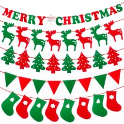 Merry Christmas Banner Santa Claus Elk Garland Christmas Tree Ornaments Xmas Pendant Christmas Decorations for Home New Year