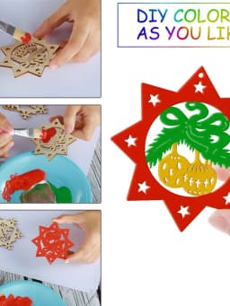 10pcs Wood DIY Christmas Pendants Children Handwork Painting Christmas Tree Decorations New Year Christmas Decoration