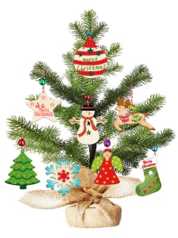 10pcs Wood DIY Christmas Pendants Children Handwork Painting Christmas Tree Decorations New Year Christmas Decoration