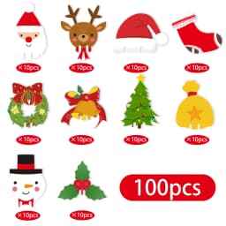 100pcs Christmas Wine Glass Decoration Santa Hat Xmas Tree Snowman Cup Card Home Table Place Decor Navidad New Year Party Supply
