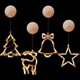 Christmas LED Light Snowflake Santa Hanging Sucker Lamp Window Ornaments Decoration for Home Xmas Navidad 2024 New Year Decor