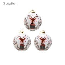 3pcs 8cm Christmas Balls Original Gifts Christmas Decoration 2024 Christmas Tree Decorations Gift Decoration Pendants Baubles
