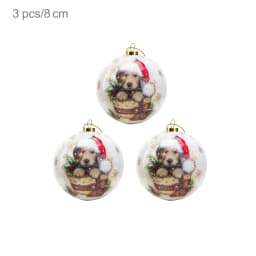 3pcs 8cm Christmas Balls Original Gifts Christmas Decoration 2024 Christmas Tree Decorations Gift Decoration Pendants Baubles