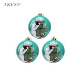 3pcs 8cm Christmas Balls Original Gifts Christmas Decoration 2024 Christmas Tree Decorations Gift Decoration Pendants Baubles