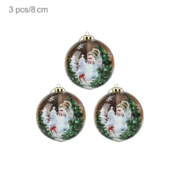 3pcs 8cm Christmas Balls Original Gifts Christmas Decoration 2024 Christmas Tree Decorations Gift Decoration Pendants Baubles