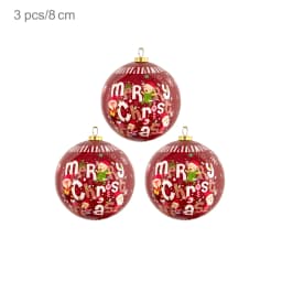3pcs 8cm Christmas Balls Original Gifts Christmas Decoration 2024 Christmas Tree Decorations Gift Decoration Pendants Baubles