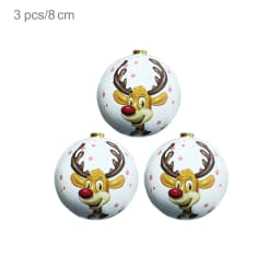 3pcs 8cm Christmas Balls Original Gifts Christmas Decoration 2024 Christmas Tree Decorations Gift Decoration Pendants Baubles